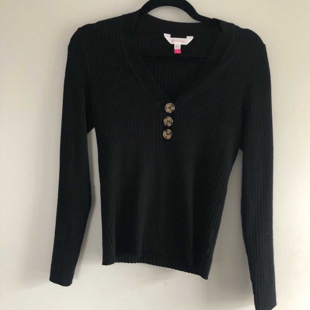 Small black button down sweater